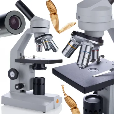 Obrázek produktu pro Rosfix Uran pro MBUP – Biologický Mikroskop | Monokulární Hlava s Náklonem 45°, Otočná o 360° | Okuláry WF10x/18mm, WF16x/14mm | LED Osvětlení