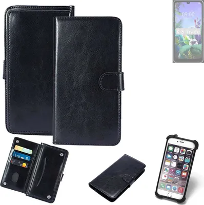 Produktbild von K-S-Trade 360° Hülle kompatibel mit LG Electronics Q60 schwarz Kunstleder Case BookCase WalletCase Kunstlederederhülle Handyhülle, Rundumschutz