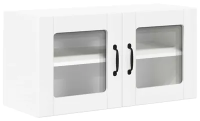 Immagine prodotto di vidaXL Armadietto a muro in vetro LUCCA Bianco 80 x 31 x 40 cm in materiale derivato dal legno