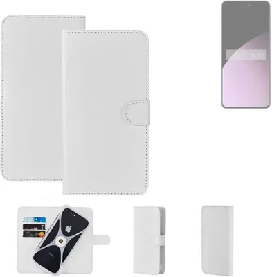 Produktbild von K-S-Trade Handy Hülle Schutz Hülle kompatibel mit Xiaomi Civi 4 Pro Cover Case Bookstyle Bumper weiß 1x