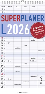 Produktbild von Alpha Edition - Superplaner L Familienkalender 2026 - 22x45