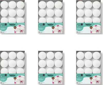 Zdjęcie produktu dla Bolsius - Świece pływające Maxi - Ø7,7 cm - 12 sztuk w opakowaniu - White - Value pack - 72 sztuki - 6 opakowań
