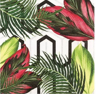 Produktbild von Home Fashion® 211841 Lunchservietten Design "Blätter" - 33 x 33 cm