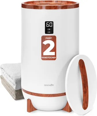 Produktbild von SereneLife Handtuchhalter Braun Holzoptik – Elektrischer Handtuchwärmer für 2 Handtücher und Mobil mit Timer, Überhitzungsschutz und Auto-Abschaltung