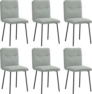 Image de Chaises à manger lot de 6 gris clair velours