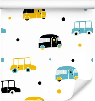 Immagine prodotto di 10m VLIES WALLPAPER rotolo camera bambini auto autobus veicoli città viaggio XXL