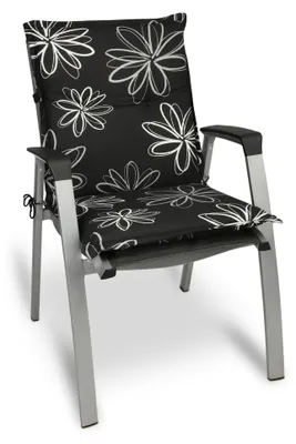 Produktbild von Beautissu Flores Niedriglehner 100x50 cm schwarz mit Blumen