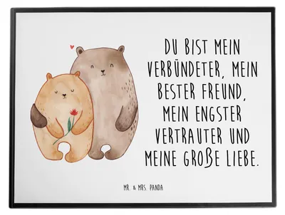 Produktbild von Mr. & Mrs. Panda Schreibunterlage Bären Liebe - Weiß - Geschenk, schreibauflage, schreibtischunterlage, schreibtischunterlagen, Freundin, Verknallt, Kuscheln, tischpad