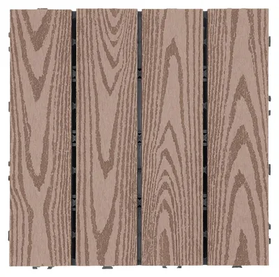 Produktbild von Komposit Terrassenfliesen Garten - 22er Set Klickfliesen 30 x 30 cm - Wasserdicht - Rutschfest - Für Außenbereich