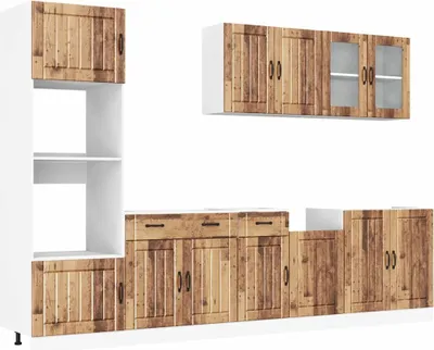 Produktbild von 7-tlg. Küchenschrank-Set Kalmar Altholz-Optik Holzwerkstoff