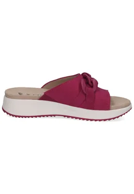 Produktbild von Caprice Damen Pantolette Leder Zierkette 9-27204-42, Größe:39 EU, Farbe:Pink