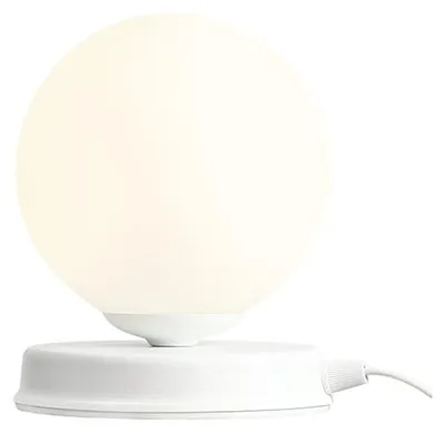 Zdjęcie produktu dla Lampa stołowa BALL biała 1xE14x10W metal wym:17x14x14cm IP20 Aldex
