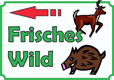 Produktbild von Verkaufsschild Schild Frisches Wild links A0 (841x1189mm)