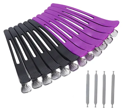 Produktbild von 12 Stück rutschfeste Entenschnabel-Haarspangen zum Styling für Salon-Haarschnitte, Make-up, Gesichtswäsche