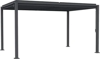 Produktbild von Freistehende bioklimatische Pergola mit verstellbaren Lamellen "Howard" – 3 x 4 M – Grau