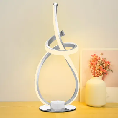 Obrázok produktu pre Moderná stolná lampa Neoglint so špirálovým dizajnom, 3 farebné režimy, nočné osvetlenie, ambientná LED lampa na nočný stolík, stmievateľná lampa do spálne, jedinečné lampy pre domáce dekorácie a obývaciu izbu