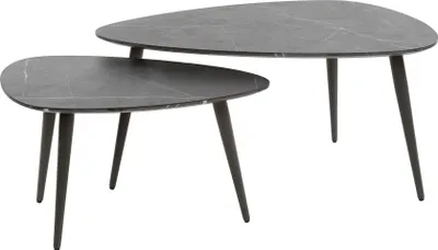 Immagine prodotto di Mariola Set di 2 tavolini 80x44 cm-nero-marrone