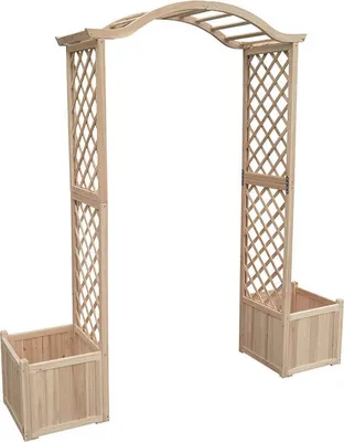 Produktbild von HOME DELUXE Rosenbogen aus Holz ARCO - 183 x 200 cm I Pflanzkästen, Rank Hilfe, Garten, Rosenspalier, Gartenbogen, Rosenrankenhilfe, Torbogen - Variantenauswahl