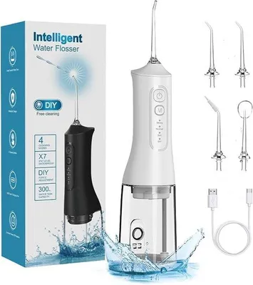 Productafbeelding van Elektrische waterflosser, 300 ml - Draadloze tandreiniger voor thuis en onderweg