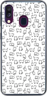 Produktbild von MuchoWow® Handyhülle Schutzhülle Hülle für Telefoonhoesje Samsung Galaxy A40 Mädchen - Katze - Muster - Mädchen - Kinder - Kinder Silikon Softcase Handy Hülle - Handy-Tasche