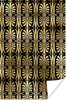 Produktbild von MuchoWow® Poster Muster - Art Deco - Gold 20x30 cm - Papierdruck