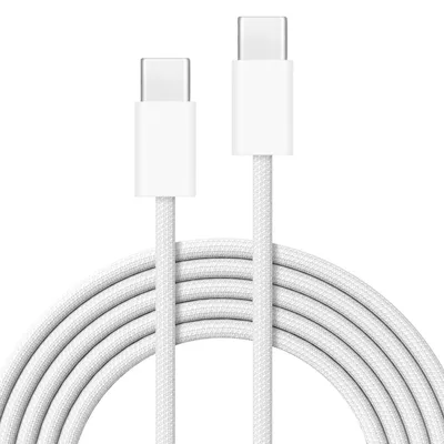Obrázek produktu pro Cubenest USB-C/USB-C kabel 60W pro rychlé nabíjení a synchronizaci dat., 1m, opletený silikonový kabel, rychlost až 480 Mb/s