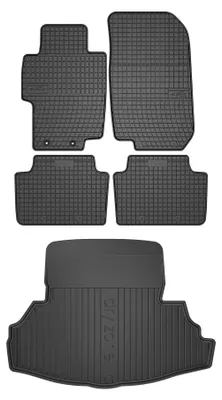 Imagen del producto de Alfombrillas de goma + bandeja de maletero para Honda Accord VII 2002-2008 (sedán) – juego de 5 piezas, , a medida – Wielganizator SolidPRO