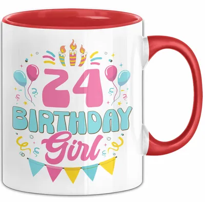 Produktbild von 24. Geburtstag Tasse Frauen Mädchen Geschenkidee Lustig 24 Birthday Girl Lustiger Spruch (Rot)