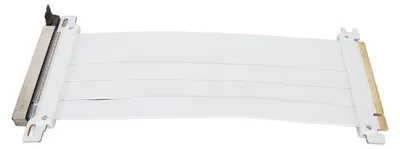 Produktbild von PCIE 4.0 X16 Extender Riser-Kabel, hohe Abschirmung, flexible 180-Grad-Verlängerung für Grafikkarte, Weiß, 60 cm