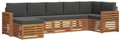 Produktbild von vidaXL Ecksofa Set 7 pcs Natur und Anthrazit Massivholz Akazie