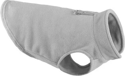 Produktbild von Hundejacke - Hundemantel - Hundewämse für Kleinhunde - Hundefellkleidung - Fleece - Grau - Mittelgröße