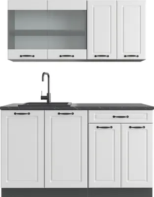 Produktbild von Vicco Singleküche R-Line, 140 cm ohne Arbeitsplatte, Weiß Landhaus/Anthrazit