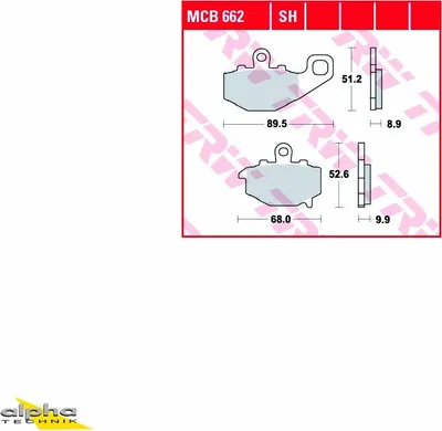 Produktbild von TRW Bremsbelagsatz MCB662 ZX6R Ninja ZX636B