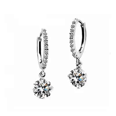 Produktbild von Paar Creolen Zirkonia Creole Ohrcreolen Glitzerstein Ohrschmuck Damenohrringe (GESCHENKIDEE, Sterling Silber 925), inklusive Geschenkschachtel