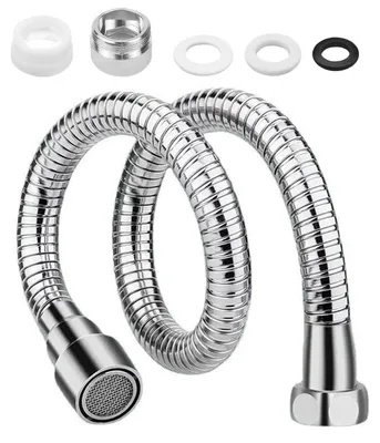 Immagine prodotto di Prolunga in acciaio inossidabile da 50 cm per rubinetto, con adattatore