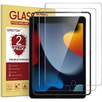 Immagine prodotto di 2 protezioni in vetro temperato per iPad da 10,2 pollici / 10,5 pollici, durezza 9H, antigraffio, senza bolle, compatibili con Apple Pencil