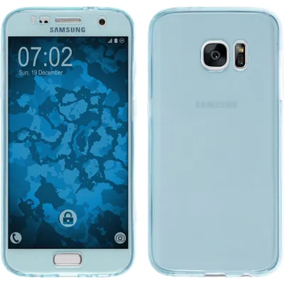 Produktbild von PhoneNatic Case kompatibel mit Samsung Galaxy S7 - hellblau Silikon Hülle 360° Fullbody Cover