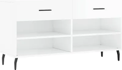 Produktbild von vidaXL Schuhbank Hochglanz-Weiß 102x35x55 cm Holzwerkstoff