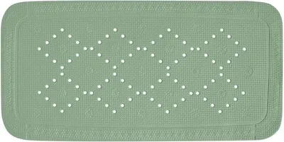 Produktbild von Spirella Duschmatte Badematte Badewannenmatte Badewanneneinlage antibakteriell rutschfest mit Saugnäpfen - Alaska Basil Grün - ca. 36 x 71 cm
