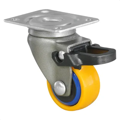 Produktbild von WAGNER Design 3C - Lenkrolle soft mit Bremse - Durchmesser Ø 25 mm, blau / gelb, Anschraubplatte, Tragkraft 12 kg - 01232501