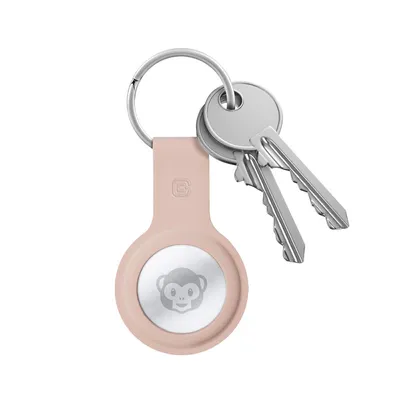 Produktbild von Crong Silikonhülle mit Schlüsselring - Schutzhülle mit Schlüsselring für Apple AirTag (Sand Pink)