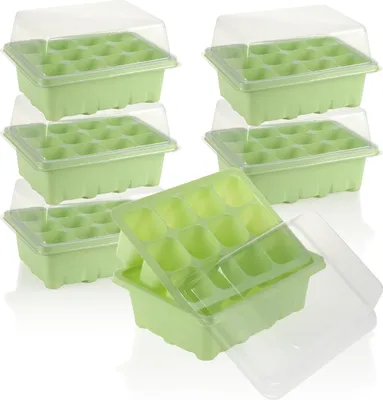 Produktbild von com-four® 6x Anzucht-Set für die Anzucht von kleinen Pflanzen - Für Blumen, Obst und auch Gemüse