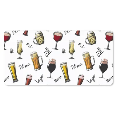 Produktbild von MuchoWow® Mauspad Mousepad Bier - Gläser - Muster 60x30 cm - Mousepads - Maus Mat - Pad - Mausunterlage - Nachhaltig