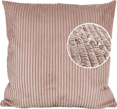 Produktbild von Dekokissen Kissenhülle mit Reißverschluss Sofakissen 40x40cm ohne Füllung Einfarbig Cordsamt Altrosa