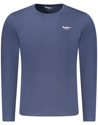 Produktbild von Nachhaltiges Herren Langarmshirt – Blau, Slim Fit, Rundhals, Print, Größe: L Farbe: Blu
