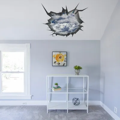 blauer Himmel als 3D-Deckenöffnung – Decords Wandtattoo, Produktansicht 1