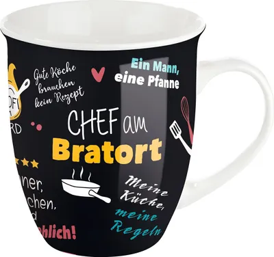 Produktbild von Gilde Porzell Jumbo-Tasse "Chef am Bratort" VE 6