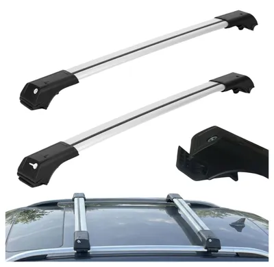 Image de Porte-bagages de toit pour barres de toit classiques, compatible avec le VOLKSWAGEN T5/T6 2003-2024, couleur argent