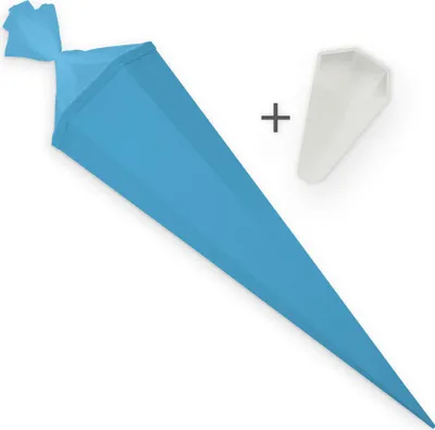 Produktbild von itenga Set Pazifikblau Bastelschultüte Rohling 85 cm eckig + Spitzenschutz