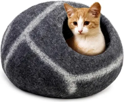 Produktbild von Kattengrot aus 100% Wolle für Innenkätzchen und Kitten (Kieselstreifen)